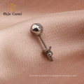 2021 Wholesale Minimalist Titanium Ball Earrings Stud Piercing Jewelry